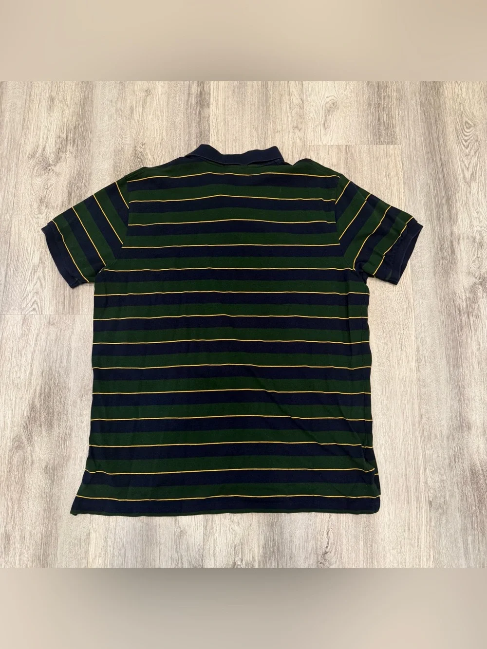 Polo Ralph Lauren Custom Fit Striped Polo Shirt XXL Green Navy Cotton